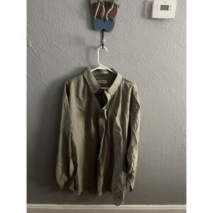 Forsyth Of Canada Button Up Shirt Mens 2XL Long‎ Sleeve Green